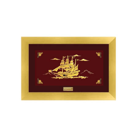 กรอบรูปเรือสำเภา AURORA DESIGN กรอบทอง ขนาด 30 X 20 ซม._0